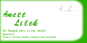 anett lilek business card